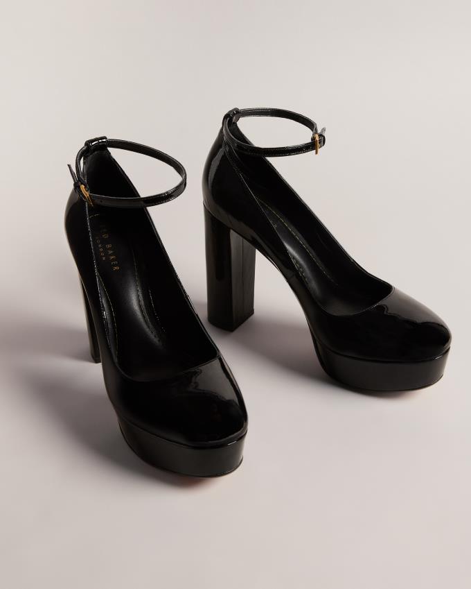 Chaussures à Talons Ted Baker Patent Faux Leather Platform Heels Noir Femme | LXO-81644810